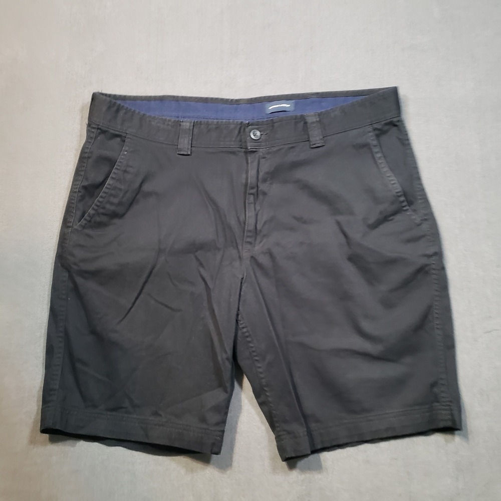 St John's Bay Chino Shorts Mens 38 Black Comfort Stretch Cotton Blend Casual